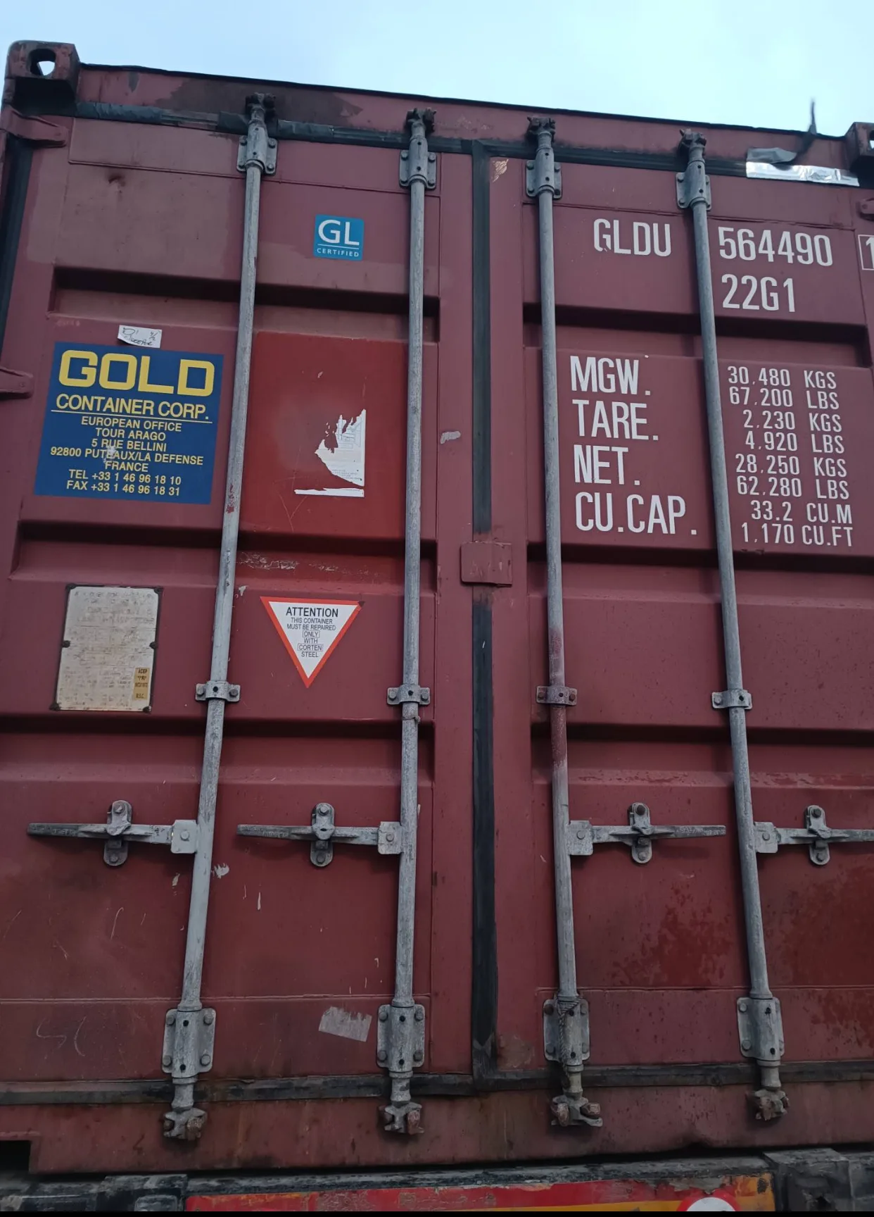 Контейнер 20 футов б/у (GLDU5644901)